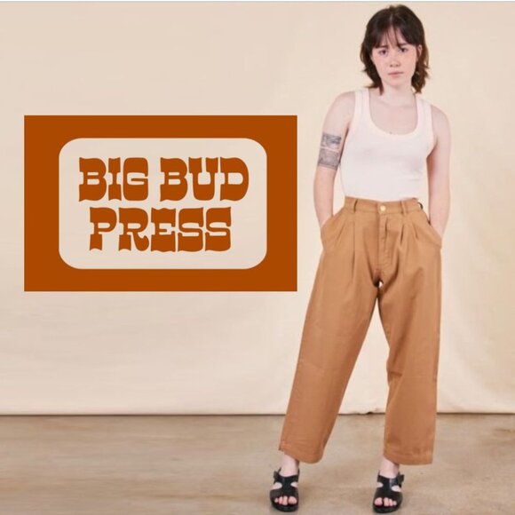Big Bud Press Pants - BIG BUD PRESS Classic Pleated Trouser Tan XS NWOT